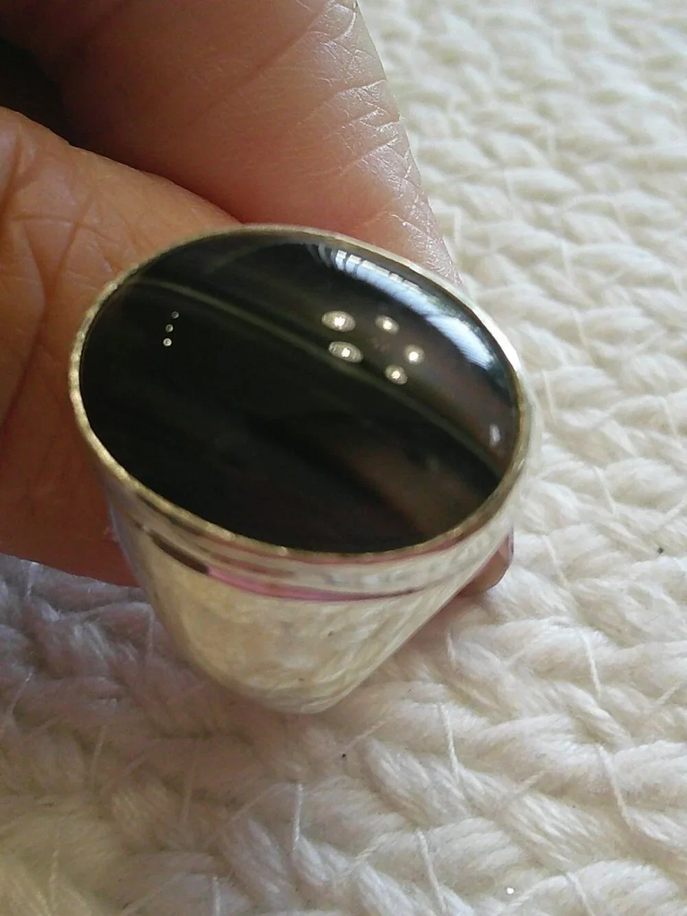 Beautiful BANDED ONYX Handmade Sterling 925 Ring Size 9.75 #82F